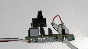 Side view of the nearly finished circuit.  Note the polarity of the diode (Click to zoom)